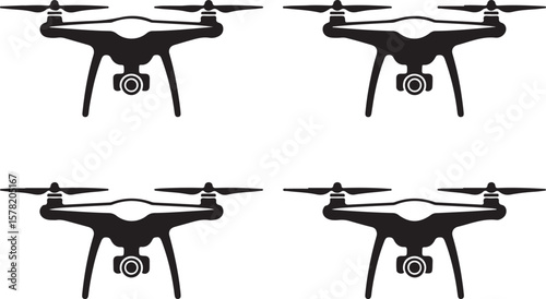 Flying Drone Silhouette Vector

Quadcopter Technology Illustration

Remote-Controlled Drone Design

Modern Drone in Flight Graphic

