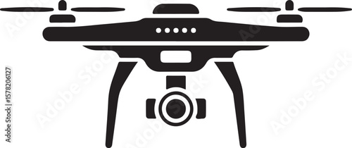 Flying Drone Silhouette Vector

Quadcopter Technology Illustration

Remote-Controlled Drone Design

Modern Drone in Flight Graphic

