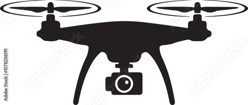 Flying Drone Silhouette Vector

Quadcopter Technology Illustration

Remote-Controlled Drone Design

Modern Drone in Flight Graphic

