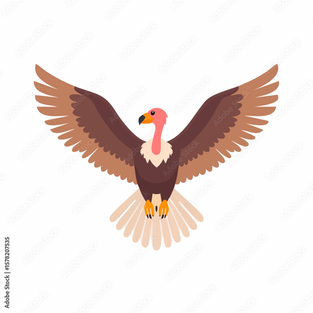 Obraz premium Majestic Lappet-faced Vulture in Flight, Wings Spread Wide
