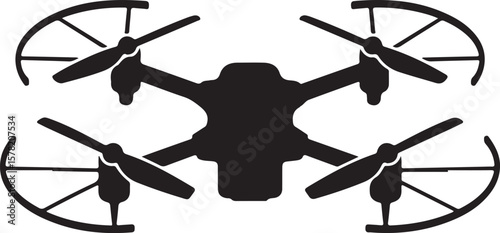 Flying Drone Silhouette Vector

Quadcopter Technology Illustration

Remote-Controlled Drone Design

Modern Drone in Flight Graphic

