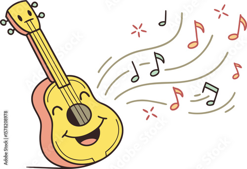 Playing Musical Instruments Illustration Featuring Music Passion and Creative Performance Concepts. Creative Playing Musical Instruments Design Highlighting Artistic Expression and Melodic Hobby