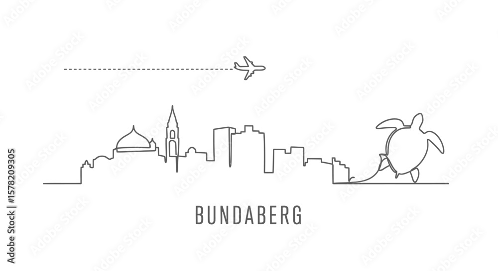 Fototapeta premium Bundaberg Skyline Travel Minimalist.
