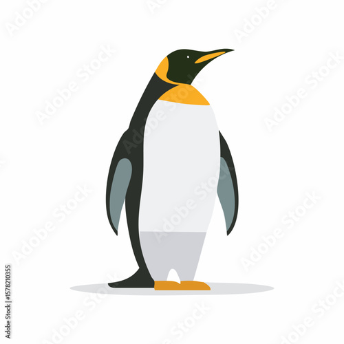 Stylized King Penguin with Distinctive Yellow and Black Markings