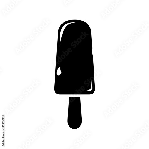 Monochrome Popsicle Stick Icons. A charming set of black and white popsicle stick icons, ideal for craft projects, DIY tutorials, food-related designs, or kids' activities