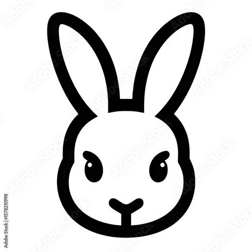 A simple angry rabbit head logo