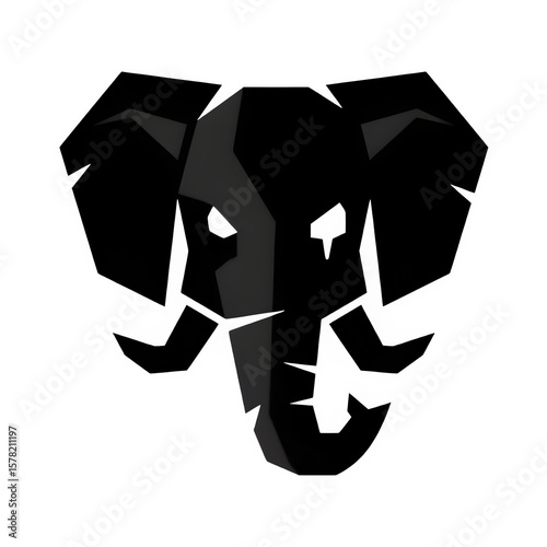 A black war elephant head with deep battle wounds and a menacing expression