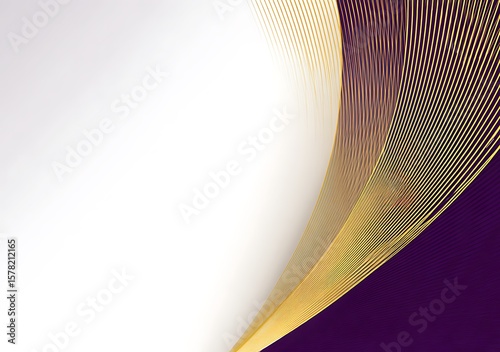 Abstract golden lines flow white purple