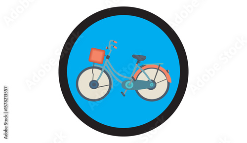 Blue bicycle parking sign vector illustration