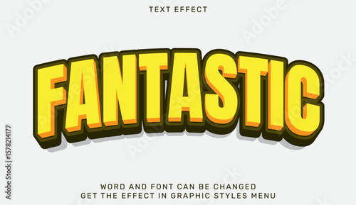 Fantastic text effect in 3d style. Text emblem for advertising, branding, business logo