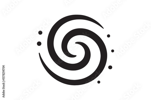Cosmic Spiral icon silhouette vector with white background