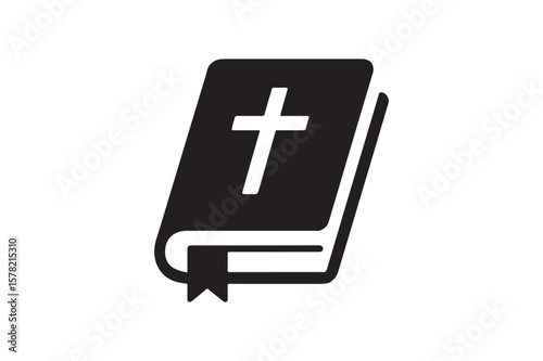 Holy Scriptures icon silhouette vector with white background