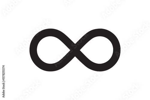 Infinity Loop icon silhouette vector with white background
