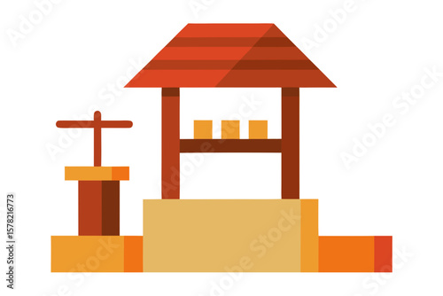 Traditional Indian Village Scene With A Well