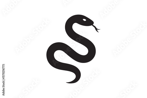 Serpent Symbol icon silhouette vector with white background