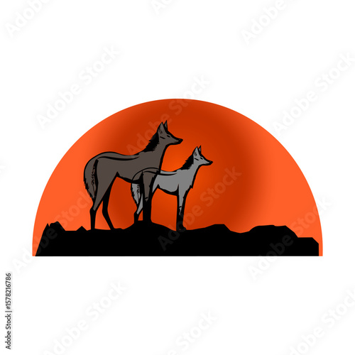 Icon vectors wolf symbol illustration