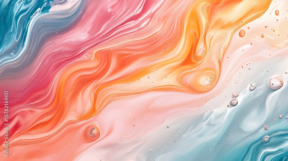 Obraz premium Abstract colorful paint flow