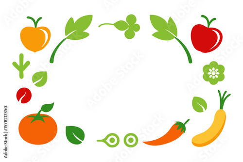 Wallpaper Mural Stylized Hand Drawn Vegetable Icons Formation On White Torontodigital.ca