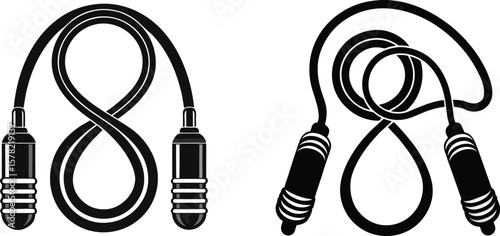 Gym jumping rope vector silhouette 