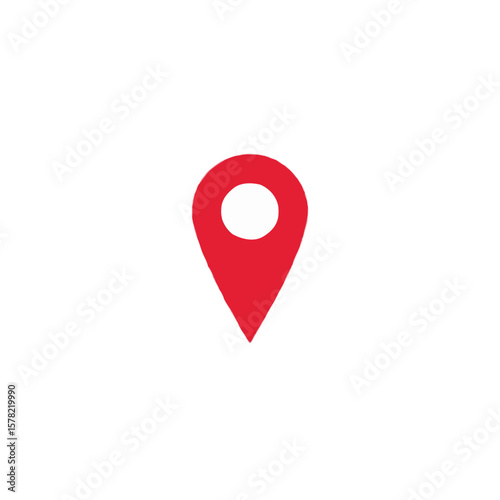 Red Map Location Pointer Icon for Navigation, GPS, and Digital Maps