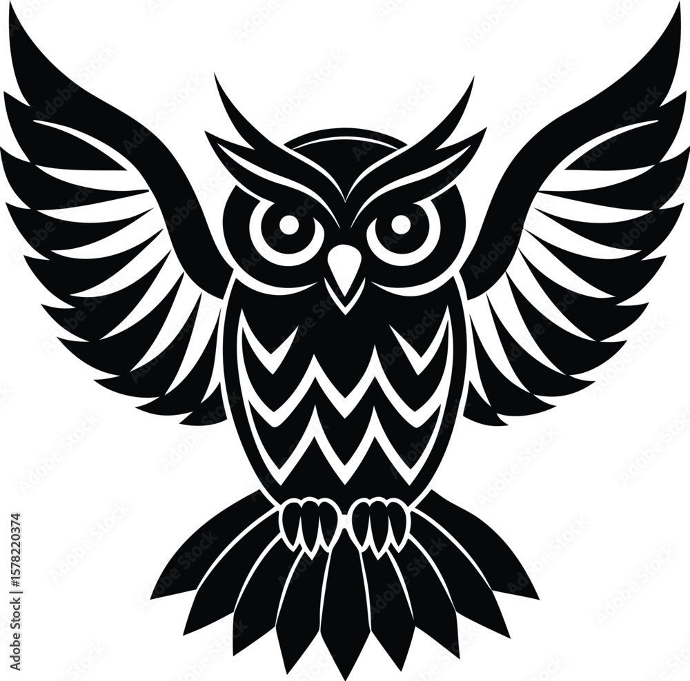 Obraz premium Owl silhouette vector illustration 