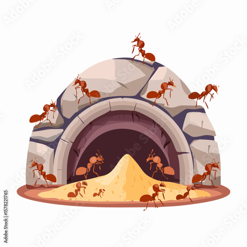 Animated Ant Colony: A Detailed View of the Ant's Home and Activity