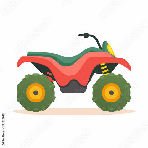 Colorful Cartoon ATV Depicting Adventure and Off-Road Exploration