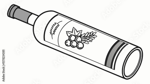Wine bottle illustration vector graphic for wine label design and beverage industry promotional material needs