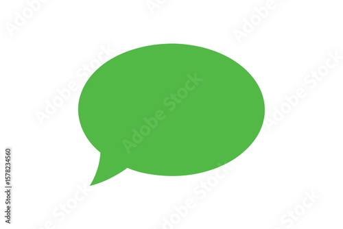 Green Chat Bubble Icon On White Background