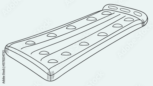 Inflatable pool float lounger drawing for summer fun and relaxation at the beach or swimming pool party