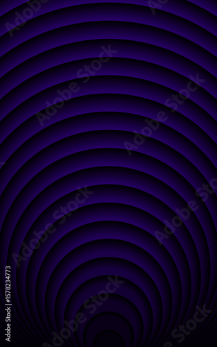 Circular Patterns in dark purple gradient colors: A Depth and Color in a gradients spiral Design background. Vertical Vibrant Radial backdrop. Modern frame for business cards, brochure, web, tunnel
