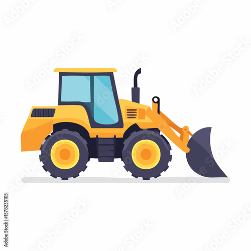 Bright Yellow Loader with Detailed Design and Blue Tinted Windows