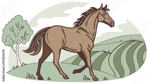 Horse in nature scene