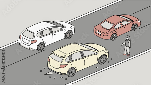 Car accident on road