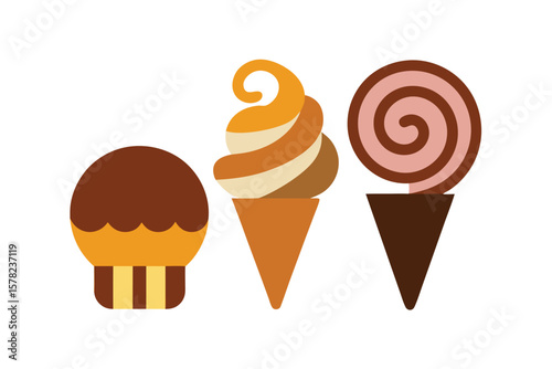 Chocolate Dipped Ice Cream Cones And Swirl Candies