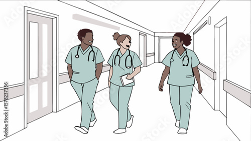 Medical staff in hallway