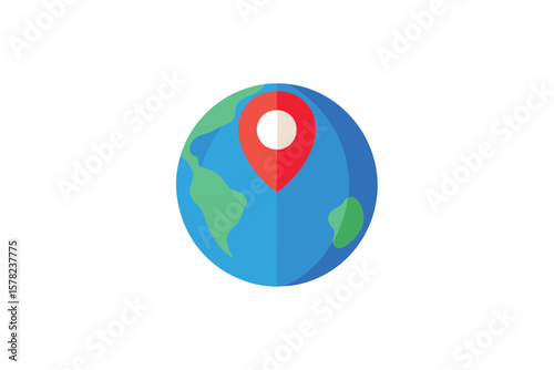 Free Download 3D Globe With Pin On White Background - GFXLoad