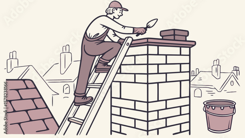 Chimney repair on roof