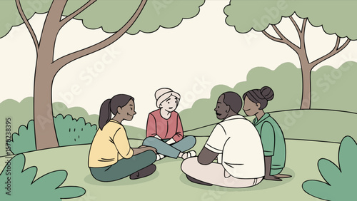 Group therapy outdoors