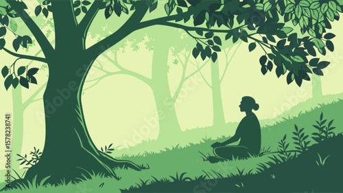 Forest meditation scene