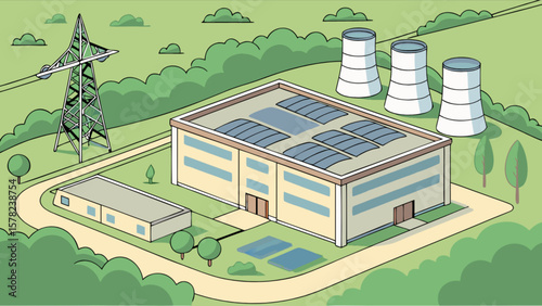 Nuclear power plant view