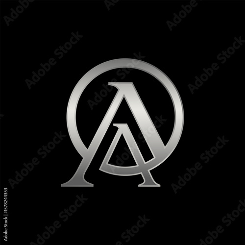 A sleek, metallic silver "A" initial is prominently featured within a minimalist circular outline against a dark background, exuding a sense of elegance and sophistication