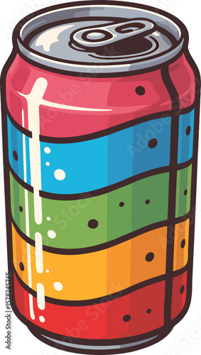 Soda can colorful illustration isolated on transparent background