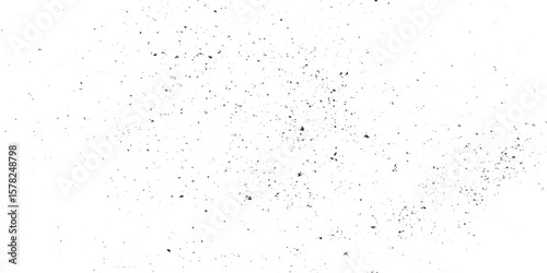 Dirty or dust film grain speck grit grunge overlay on white Speckle grain dot white paper noise texture with distress effect vector illustration pattern background.