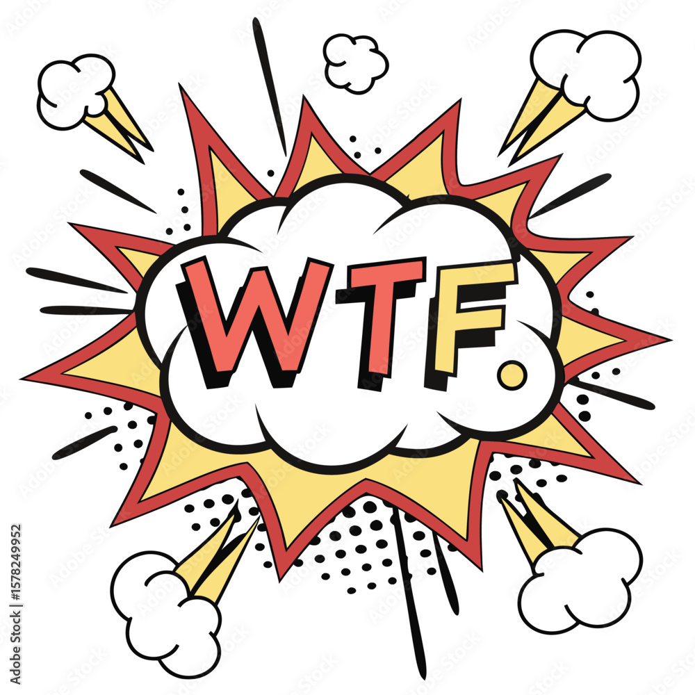 Fototapeta premium Wtf comic book style speech bubble