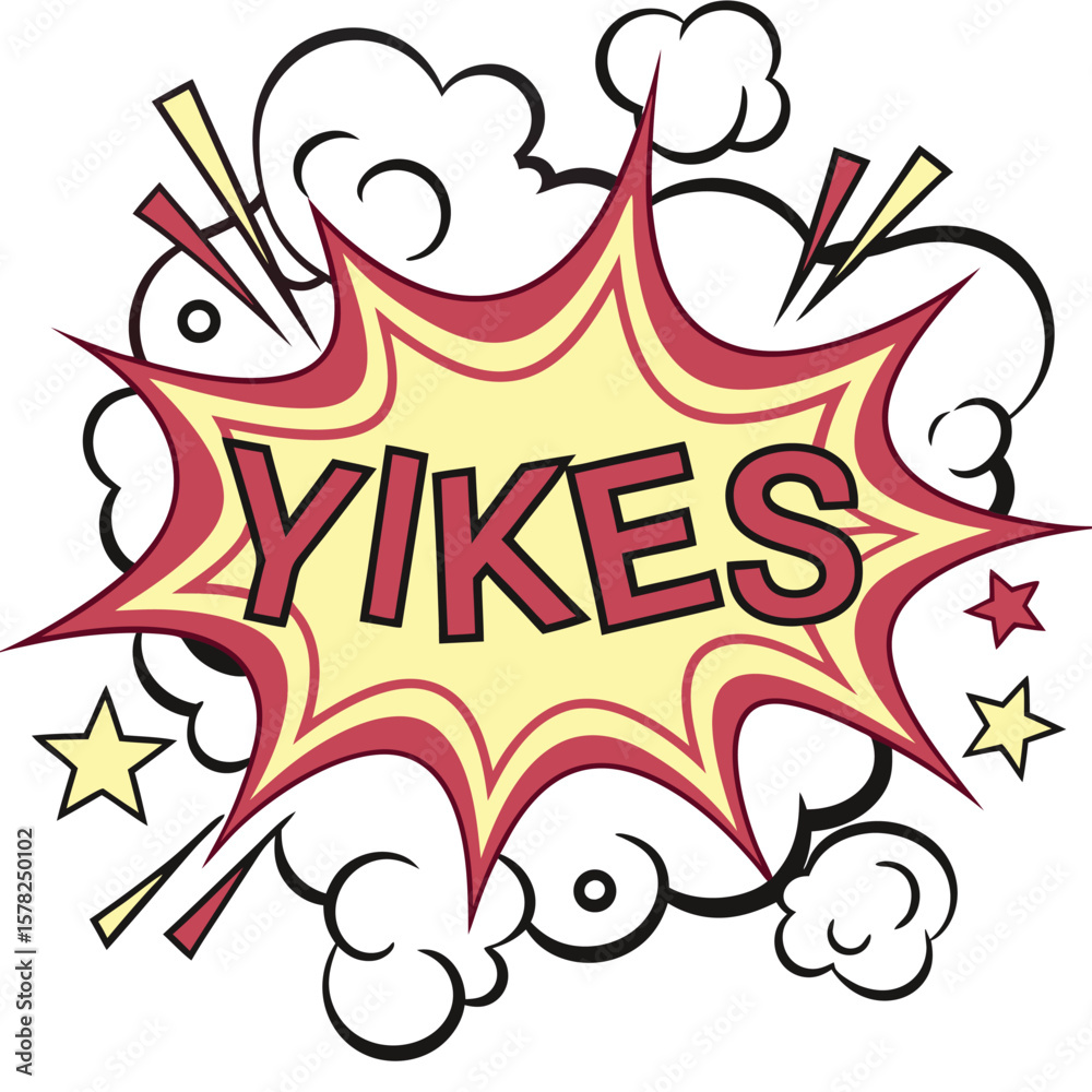 Obraz premium Yikes comic book style speech bubble