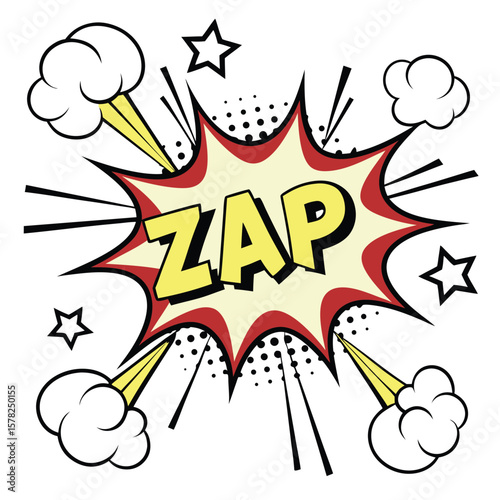 Zap comic book style graphic