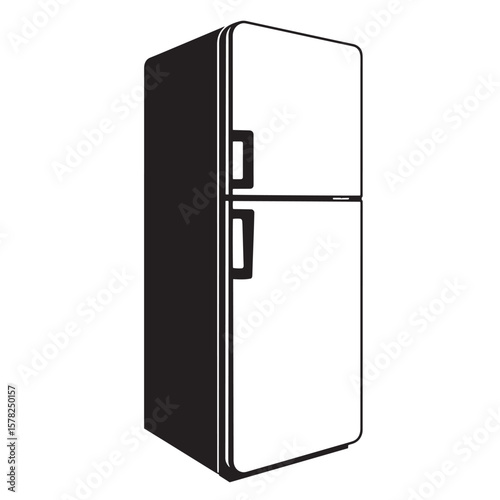 Vintage black and white refrigerator kitchen appliance home appliance