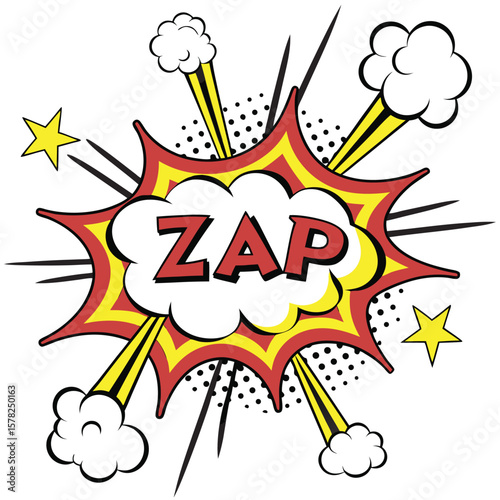 Zap comic book style graphic design