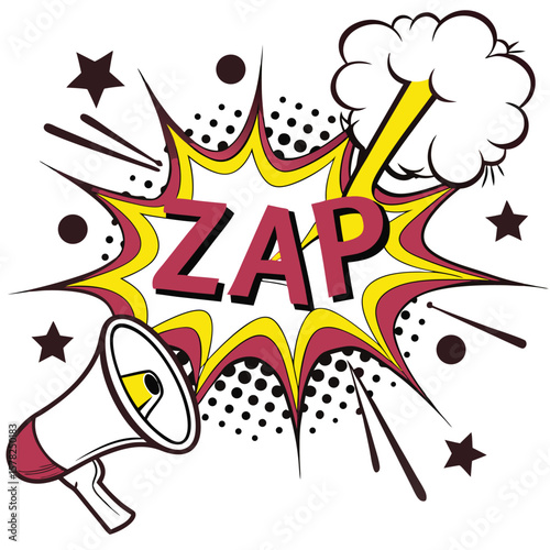 Zap comic speech bubble graphic